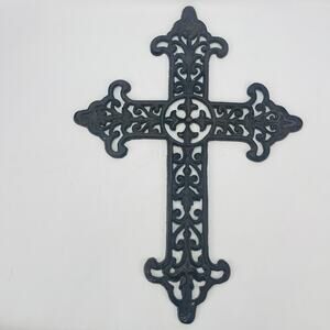 Cast Metal Cross Aged Bronze Tone 17 /2 x 12 3/4”